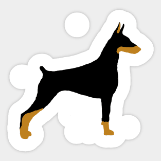 doberman pinscher black and rust silhouette Sticker